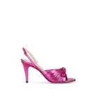 Gucci Women's Crawford Metallic Leather Slingback Sandals - Pink