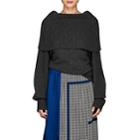 Givenchy Women's Foldover Mixed-stitch Cashmere Sweater-gray