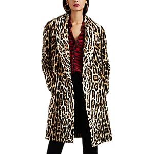 Saint Laurent Women's Leopard-print Fur Coat - Black