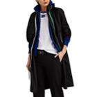 Prada Women's Contrast-trimmed Tech-satin Long Jacket - Black