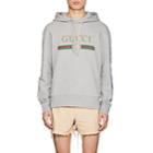 Gucci Men's Dragon-embroidered Cotton French Terry Hoodie - Gray