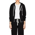 Re/done Women's Embroidered Cotton Terry Hoodie-black