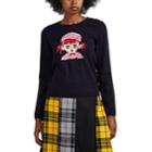 Comme Des Garons Girl Women's Anime-girl Wool-blend Sweater - Navy