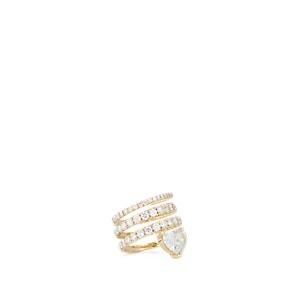 Shay Jewelry Women's Stacked Spiral Heart Solitaire Ring - Gold