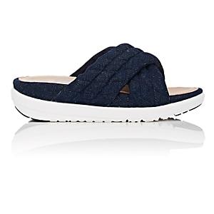 Fitflop Limited Edition Women's Quilted Denim Slide Sandals-navy