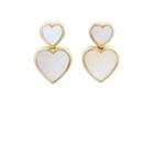 Retrouvai Women's Heart Drop Earrings - White