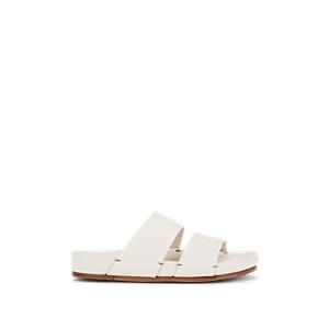 Feit Women's Double-band Leather Sandals - White
