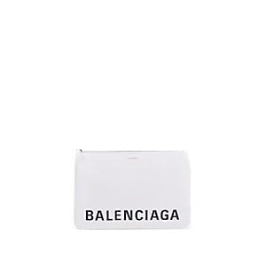 Balenciaga Women's Ville Large Leather Pouch - White