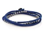 M. Cohen Men's Beads On Knotted Cord Wrap Bracelet-blue