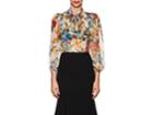 Dolce & Gabbana Women's Floral & Bug-print Silk Tieneck Blouse