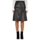 Barneys New York Women's Patch-pocket Leather Skirt-black
