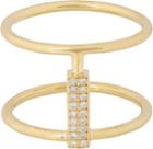 Ileana Makri Pave Diamond & Gold Connected Cage Ring-colorless