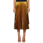 Cedric Charlier Women's Asymmetric Pleated Lam Skirt-gold