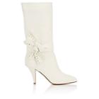 Valentino Garavani Women's Bow-embellished Leather Knee Boots-white