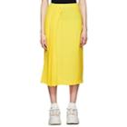 Maison Margiela Women's Pleated-side Silk Crepe Skirt-yellow
