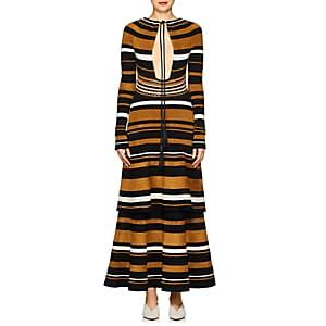 Proenza Schouler Women's Multi-striped Keyhole Dress-black, Bronze