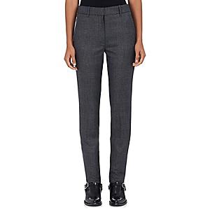 Calvin Klein 205w39nyc Women's Checked Wool Flat-front Trousers-charcoal
