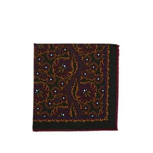 Bigi Men's Paisley Linen-blend Pocket Square - Red