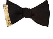 Title Of Work Gold-leaf-embellished Bow Tie-black