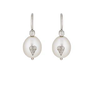 Cathy Waterman Women's Pearl & Diamond Drop Earrings - Pearl