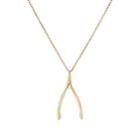 Dean Harris Men's Wishbone Pendant Necklace-gold