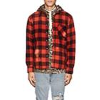 Nsf Men's Distressed Checked Flannel Shirt-red
