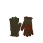 Barneys New York Men's Rib-knit Wool & Suede Gloves - Olive