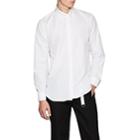 Helmut Lang Men's Cotton Poplin Snap Shirt-white