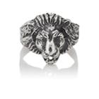 Loren Stewart Men's Lion Signet Ring-silver