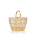 Paco Rabanne Women's Straw & Leather Cage Tote Bag-beige, Tan