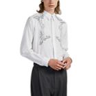 Givenchy Men's Dragon-embroidered Cotton Shirt - White