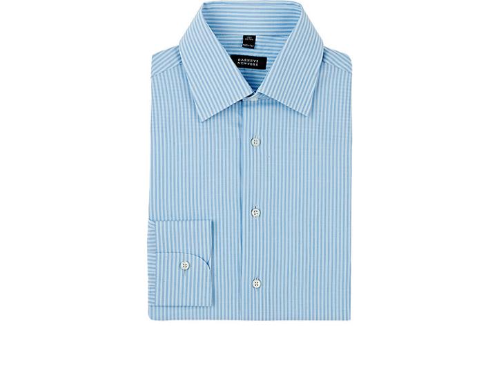Barneys New York Men's Striped Slub Cotton Shirt
