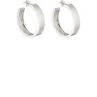 Agmes Women's Large Modernist Hoop Earrings-silver