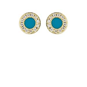 Jennifer Meyer Women's Circle Stud Earrings - Turquoise