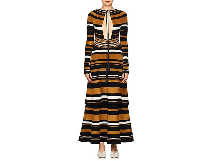 Proenza Schouler Women's Multi-striped Keyhole Dress