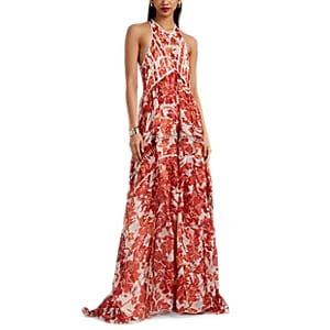 Altuzarra Women's Bellini Embellished Floral Silk Gown - Red