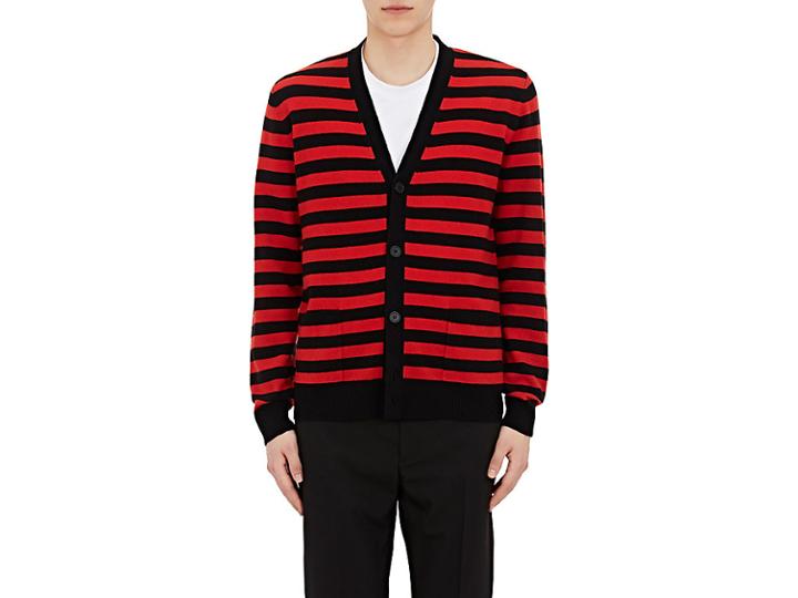 Givenchy Men's Striped Wool V-neck Cardigan