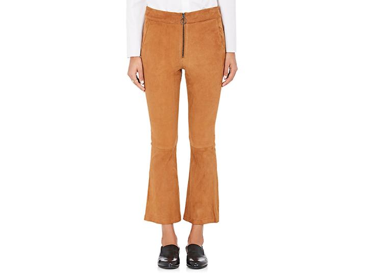 Frame Women's Suede Crop Flared Trousers
