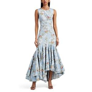 Brock Collection Women's Othmana Floral Cotton-blend Moire Gown - Blue