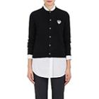 Comme Des Garons Play Women's Stockinette-stitched Wool Cardigan-black