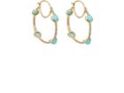Irene Neuwirth Women's White Diamond & Turquoise Hoop Earrings