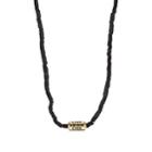 Luis Morais Men's Yellow Gold Love Necklace - Black