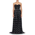 Sophia Kah Women's Embroidered Strapless Gown - Black