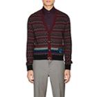 Prada Men's Intarsia-chevron Wool-cashmere Sweater-black