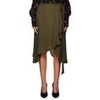 J.w.anderson Women's Silk Georgette Asymmetric Skirt-khaki