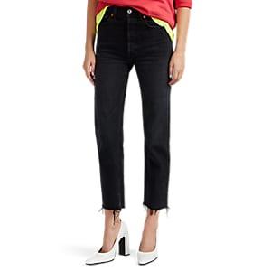 Re/done Women's High Rise Stovepipe Jeans - Black