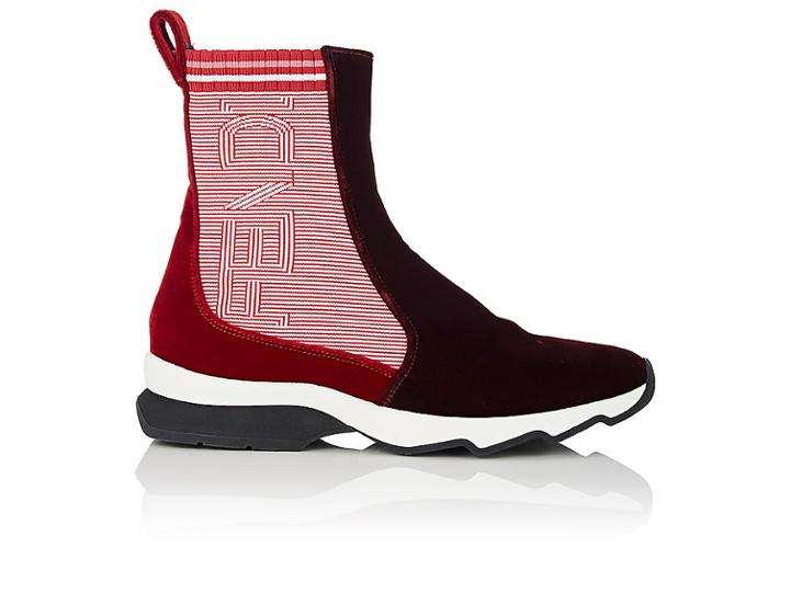 Fendi Women's Velvet Sock Sneakers