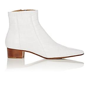 The Row Women's Alligator Ambra Ankle Boots-white