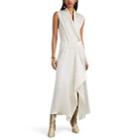Zero + Maria Cornejo Women's Jazmin Ero Linen-silk Pliss Asymmetric Draped Dress - Greige