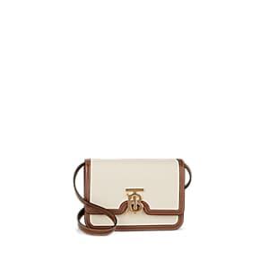 Burberry Women's Tb Small Leather-trimmed Shoulder Bag - Tan